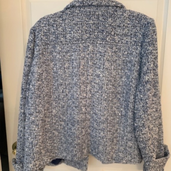 Gorgeous Blue and White Jacket with Flecks of Silver by Chico's - Picture 12 of 13